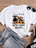 WITHCOWS print short-sleeved T-shirt