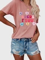 Wholesale ABCDEF You Print Short Sleeved T-Shirt