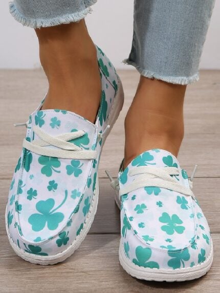 Wholesale Clover Print Canvas Shoe