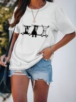 Wholesale Deer Print Short Sleeved T-Shirt