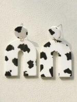 Wholesale Fashion Print U-shaped Earrings