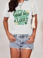 Wholesale Its A Good Day Print Short Sleeve T-Shirt