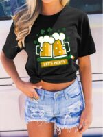 Wholesale Lets Party Print Short Sleeve T-Shirt