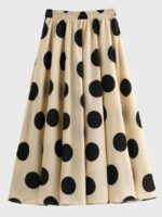 Wholesale Polka Dot Print Elastic Waist Loose Skirt