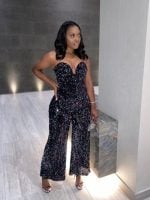 Wholesale Sexy Sequined Tube Top Jumpsuit