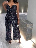 Wholesale Sexy Sequined Tube Top Jumpsuit