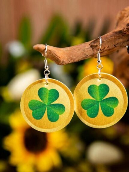 Wholesale St. Patrick's Day Leather Earrings