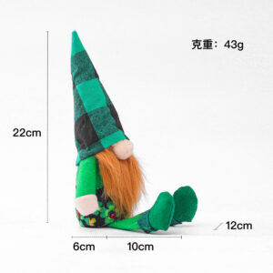 Wholesale St. Patrick's Day long-legged gingham forest dwarf decorative supplies