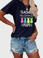 Wholesale TEACHING MY Print Short Sleeved T-Shirt