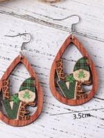 Wholesale leopard LOVE four-leaf clover earrings