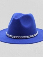 chain decor felt jazz hat