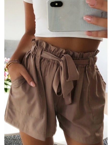 Paperbag Waist Belted Shorts