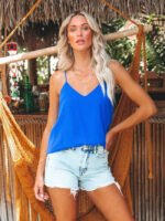 solid color texture cami top