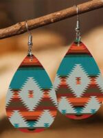 Ethnic Triangle Rhombus PU Earrings