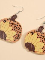 Halloween Leopard Pumpkin Skin Earrings