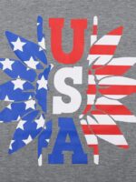 USA letter sunflower flag print T-shirt