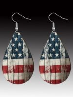 Vintage Star Flag Printed Earrings