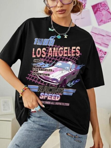 Wholesale 1988 LOS ANGELES Print Short Sleeve T-Shirt