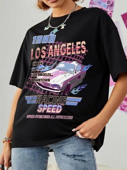 Wholesale 1988 LOS ANGELES Print Short Sleeve T-Shirt