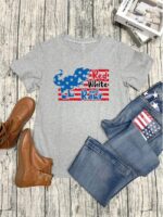 Wholesale American Flag Print Short Sleeve Tee