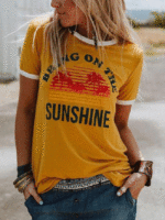 Wholesale BRING ON THE SUNSHINE Graphic Vintage T-shirt