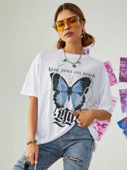 Wholesale Butterfly Chic Graphic T-Shirt