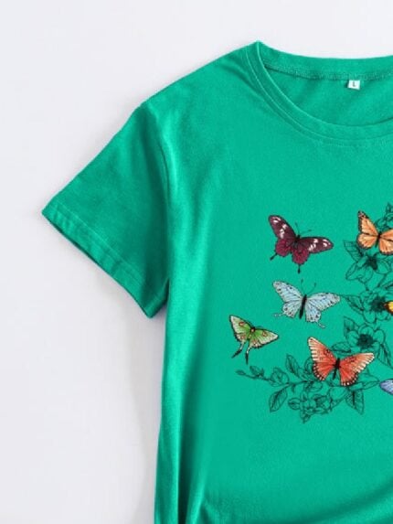 Wholesale Butterfly Floral T-shirt