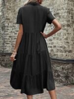 Wholesale Button V Neck Layered Dress