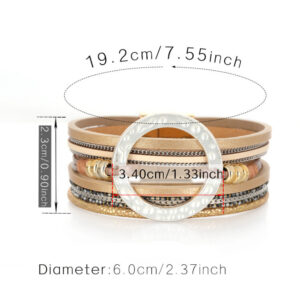 Wholesale Circle Layered Leather Bracelet