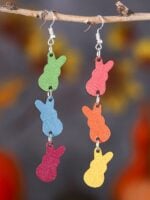 Wholesale Colored Rabbit Stitching Earrings