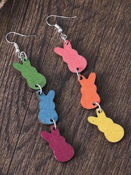 Wholesale Colored Rabbit Stitching Earrings