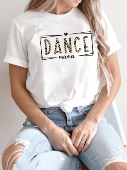 Wholesale Dance MaMa Print Short Sleeve T-Shirt