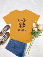 Wholesale Doodle Mama print short sleeve top