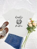 Wholesale Doodle Mama print short sleeve top