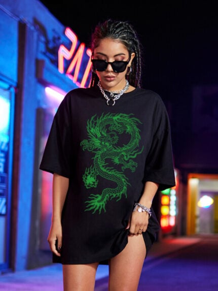 Wholesale Dragon Graphic Casual T-Shirt