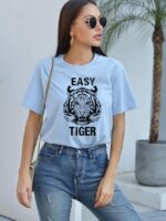 Wholesale EASY TIGER Print Short Sleeve T-Shirt