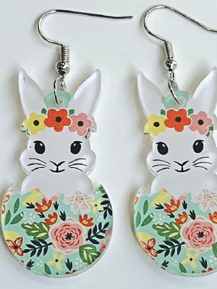 Wholesale Easter Bunny Acrylic Earrings