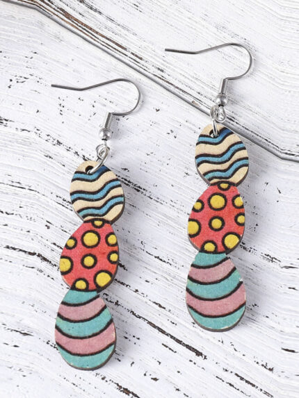 Wholesale Easter Egg Wooden Earrings