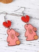 Wholesale Easter Love Bunny Stitching Earrings