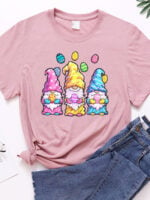 Wholesale Easter Three Dwarves Print Short Sleeve T-shirt