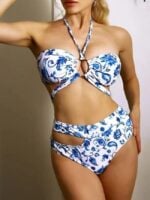 Wholesale Elegant Blue And White Porcelain Bikinis