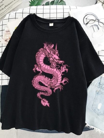 Wholesale Fashion Dragon Print Short Sleeve T-Shirt