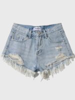 Wholesale Fashion ripped frayed denim shorts