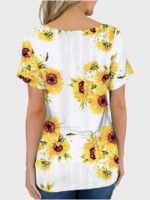 Wholesale Flower Graphic Summer T-shirt