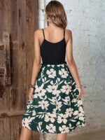 Wholesale Flower Panel Button Slip Dress