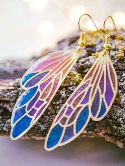 Wholesale Gradient Butterfly Wings Earrings