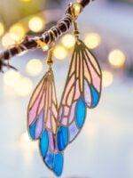 Wholesale Gradient Butterfly Wings Earrings