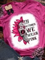 Wholesale Halloween Letter and Skull Flower Graphic Tee