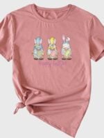 Wholesale Happy Easter Fun Print Short Sleeve T-shirt