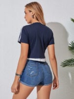 Wholesale High Waist Ripped Rolled Denim Shorts